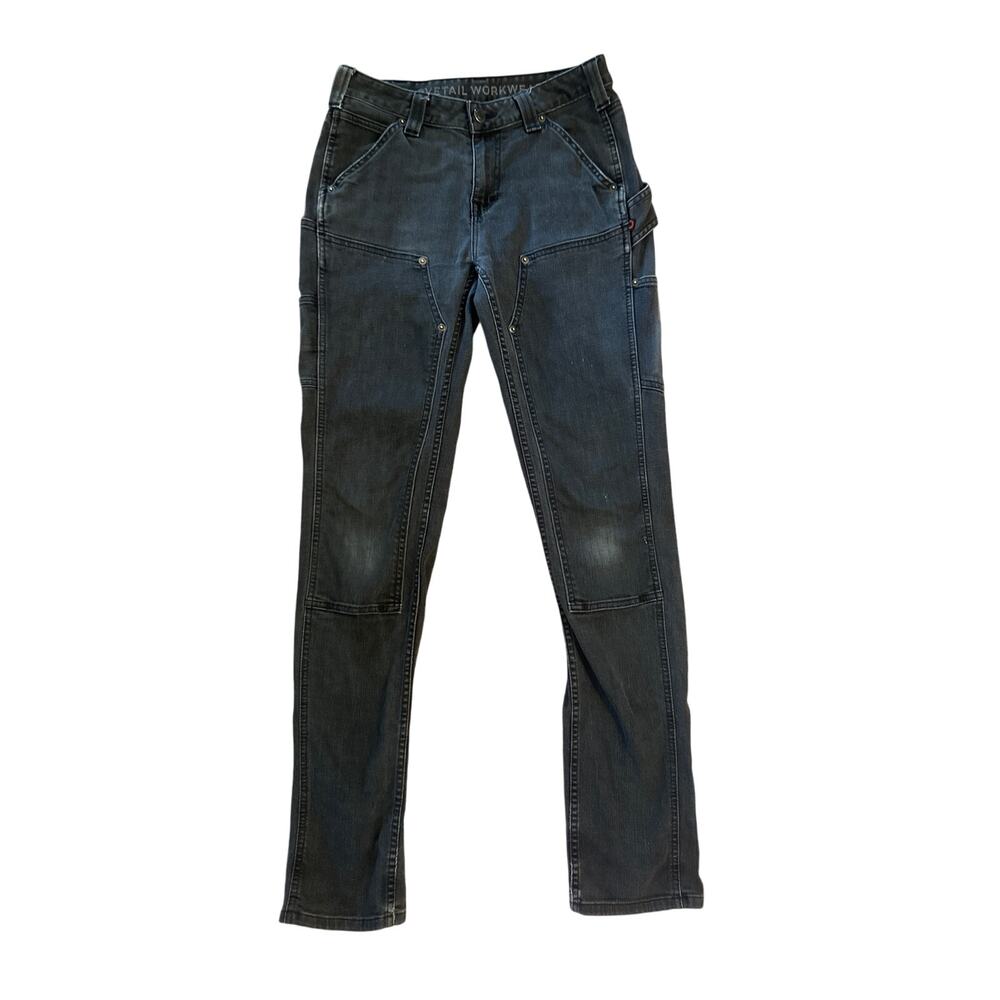 Women 8 34 Inseam Dovetail Workwear The Maven Slim Utility Gray Pants Jean Denim
